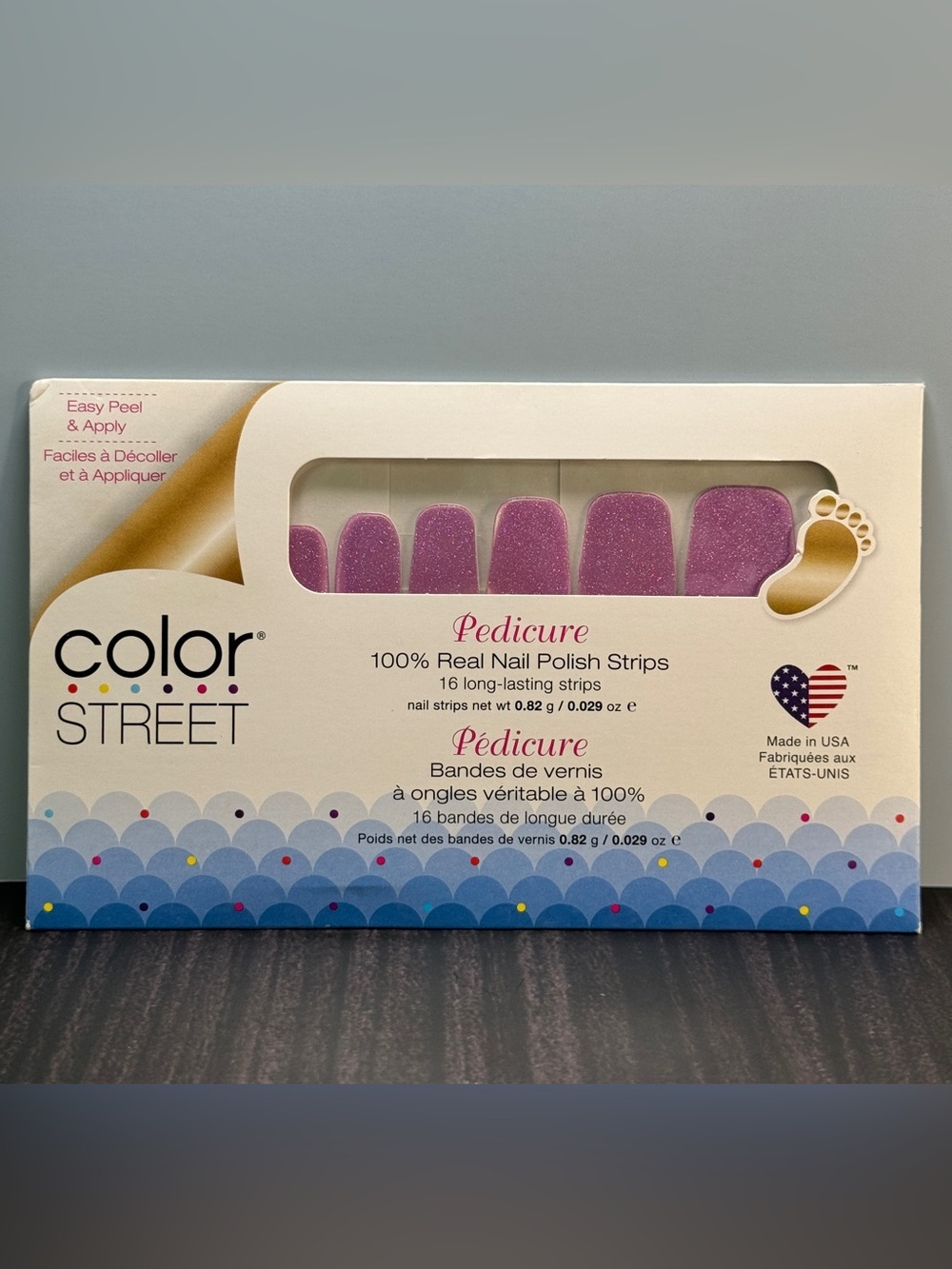 Color Street Pedicure Set 100% Nail Polish Strips(See It to Belize It)New/Sealed